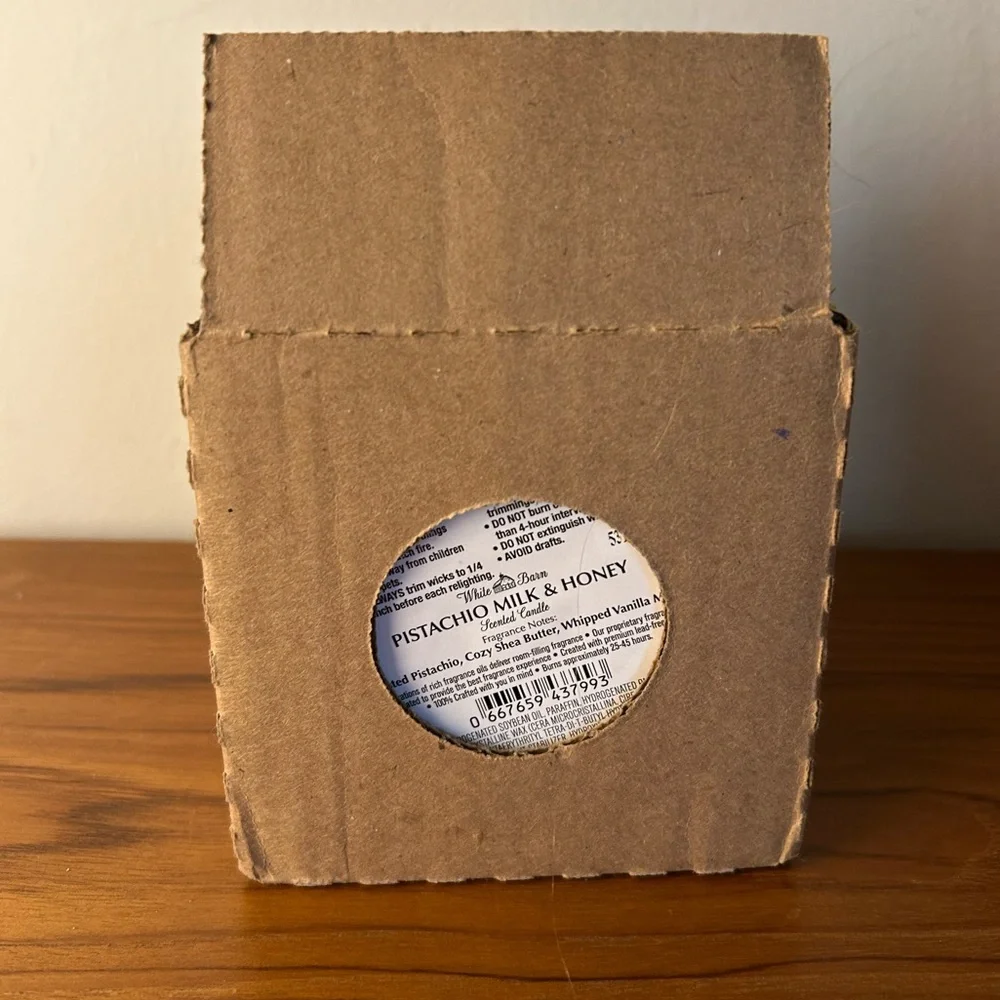 NIB White Barn Pistachio Milk & Honey 3 Wick Candle - vanilla musk, shea butter - Picture 7 of 7